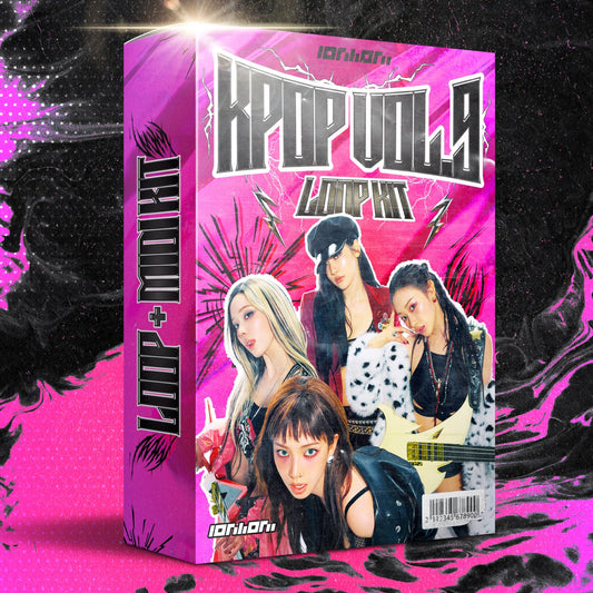 Product packaging with a pink and black design featuring images of people and text.