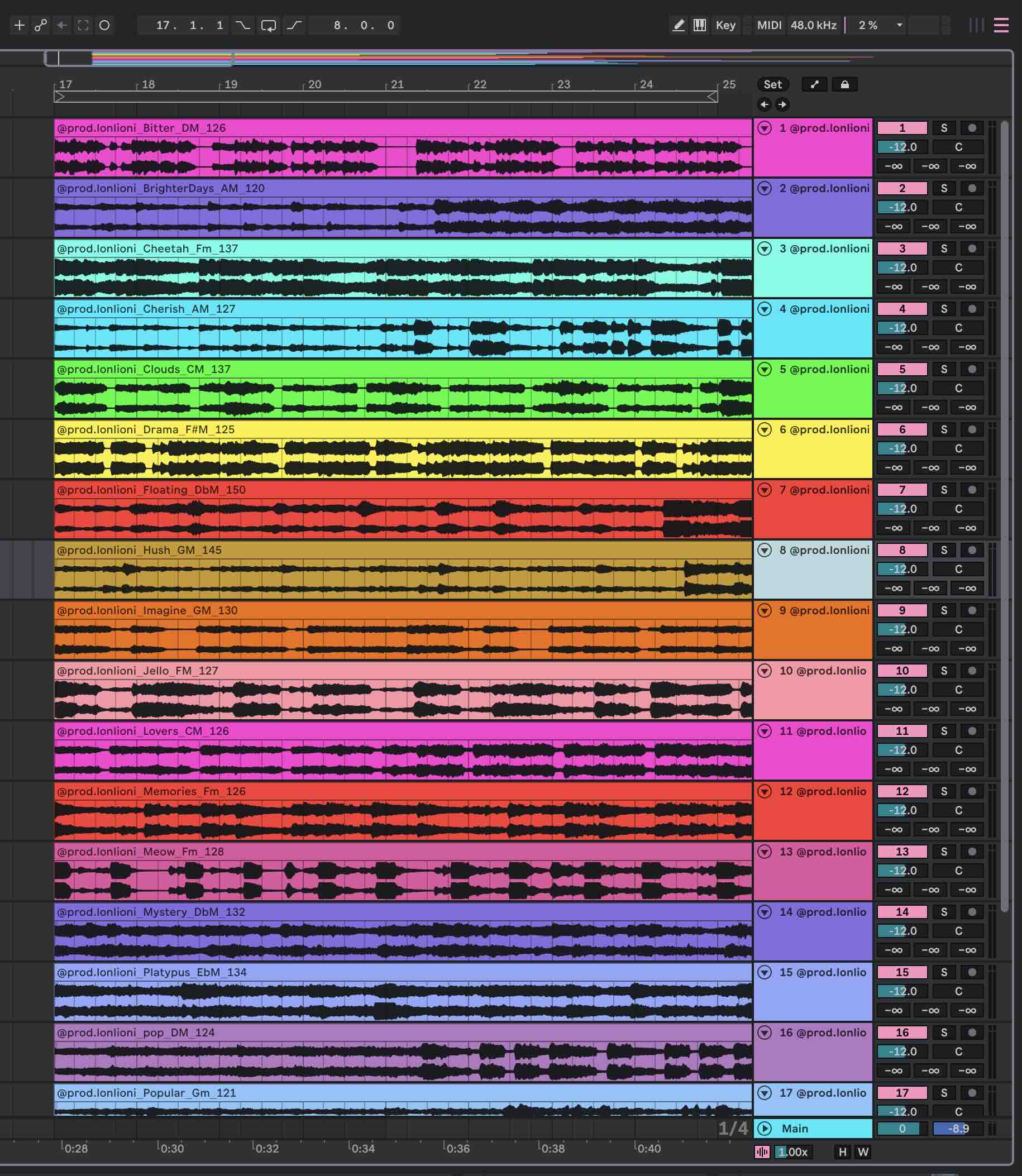 lonlioni Kpop Vol. 1 Loop + MIDI Kit, Audio in DAW